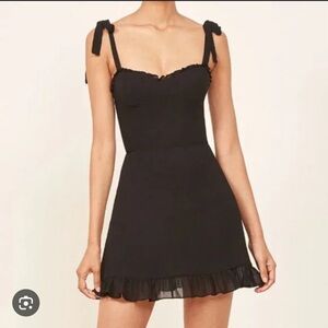 Reformation Black Christine Dress